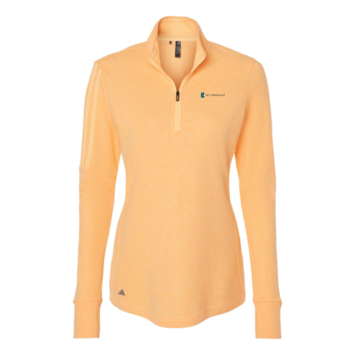 KeyMortage - Women's 3-Stripes Quarter-Zip Sweater Orange