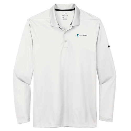 KeyMortage - Nike Dri-FIT Micro Pique 2.0 Long Sleeve Polo White