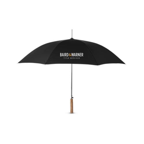 BairdWarnerTitleServices - Wood Handle Stick Umbrella